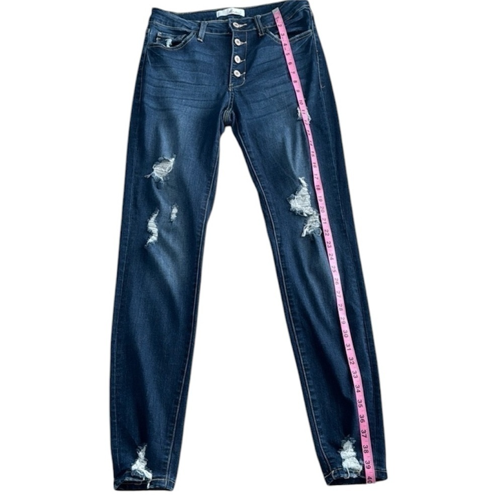 KanCan High Rise Button Fly Distressed Super Skinny‎ Jeans-Great Condition 9/28